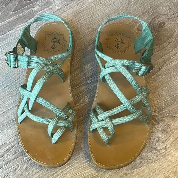 Chaco Shoes Chaco Diana Strappy Sandals Green Womens Uk Eu